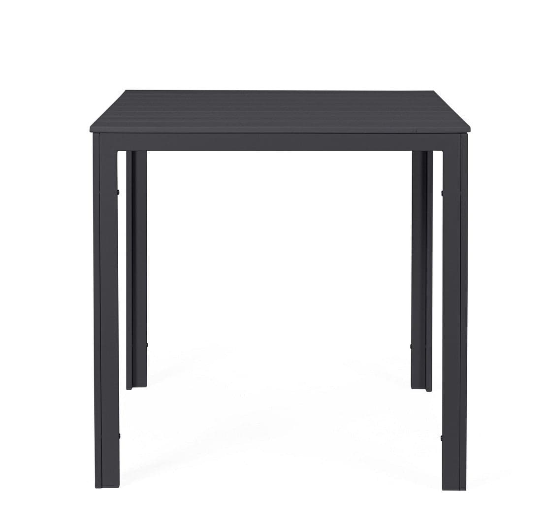 Tavolo "Sarita" struttura in acciaio, piano in hdpe con effetto legno venato, per arredo interno ed esterno in Tavoli da sala da pranzo Decor Space - Altamura, commercioVirtuoso.it