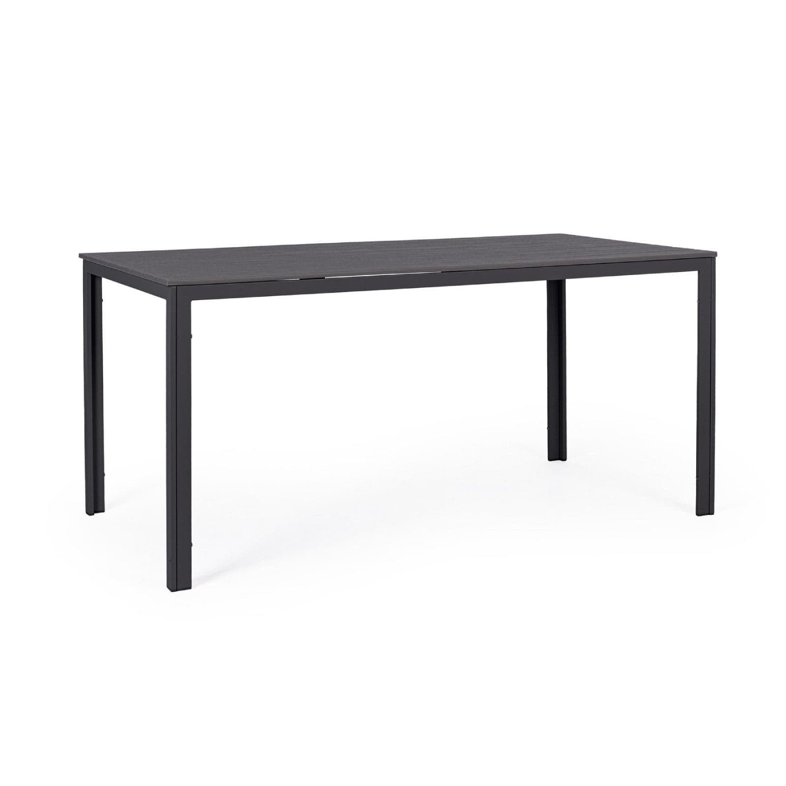 Tavolo "Sarita" struttura in acciaio, piano in hdpe con effetto legno venato, per arredo interno ed esterno in Tavoli da sala da pranzo Decor Space - Altamura, commercioVirtuoso.it