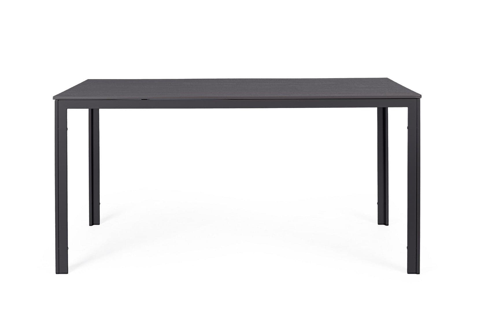Tavolo "Sarita" struttura in acciaio, piano in hdpe con effetto legno venato, per arredo interno ed esterno in Tavoli da sala da pranzo Decor Space - Altamura, commercioVirtuoso.it