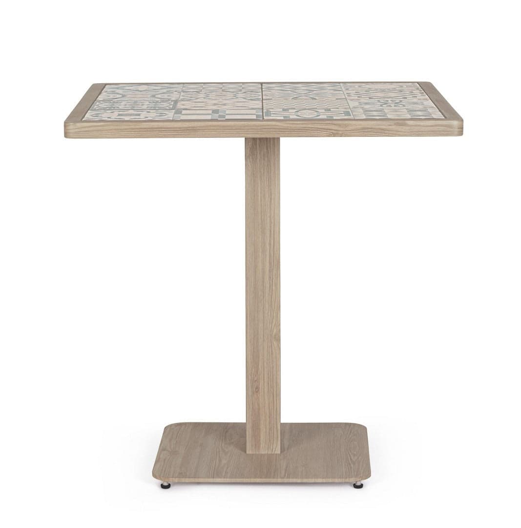 Tavolo "Kalimera" con struttura in alluminio, piano in porcellana, per arredo interno 73 x 73 x h 74 cm in Tavoli da sala da pranzo Decor Space - Altamura, commercioVirtuoso.it