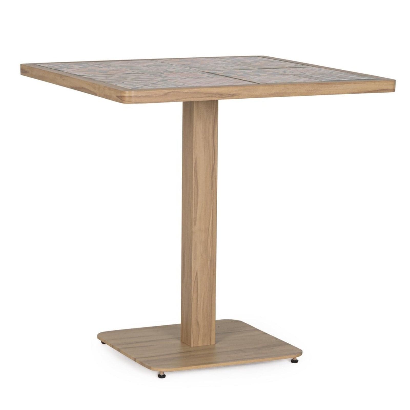 Tavolo "Kalimera" con struttura in alluminio, piano in porcellana, per arredo interno 73 x 73 x h 74 cm in Tavoli da sala da pranzo Decor Space - Altamura, commercioVirtuoso.it