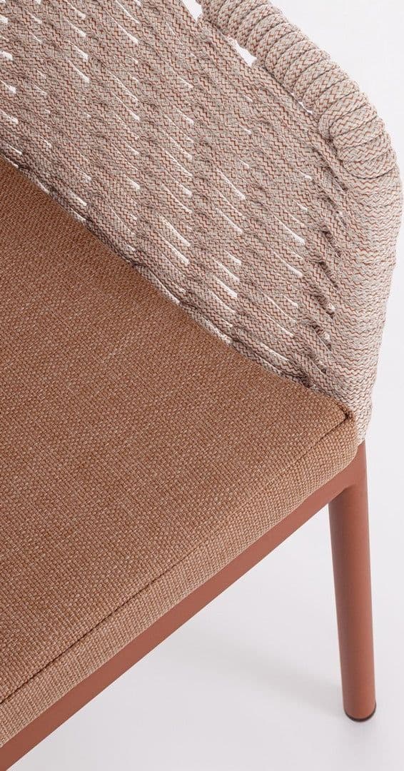 Sedia "Salines" struttura in alluminio, con braccioli, intreccio in corda, per interni ed esterni in Sedie per tavolo da giardino Decor Space - Altamura, commercioVirtuoso.it