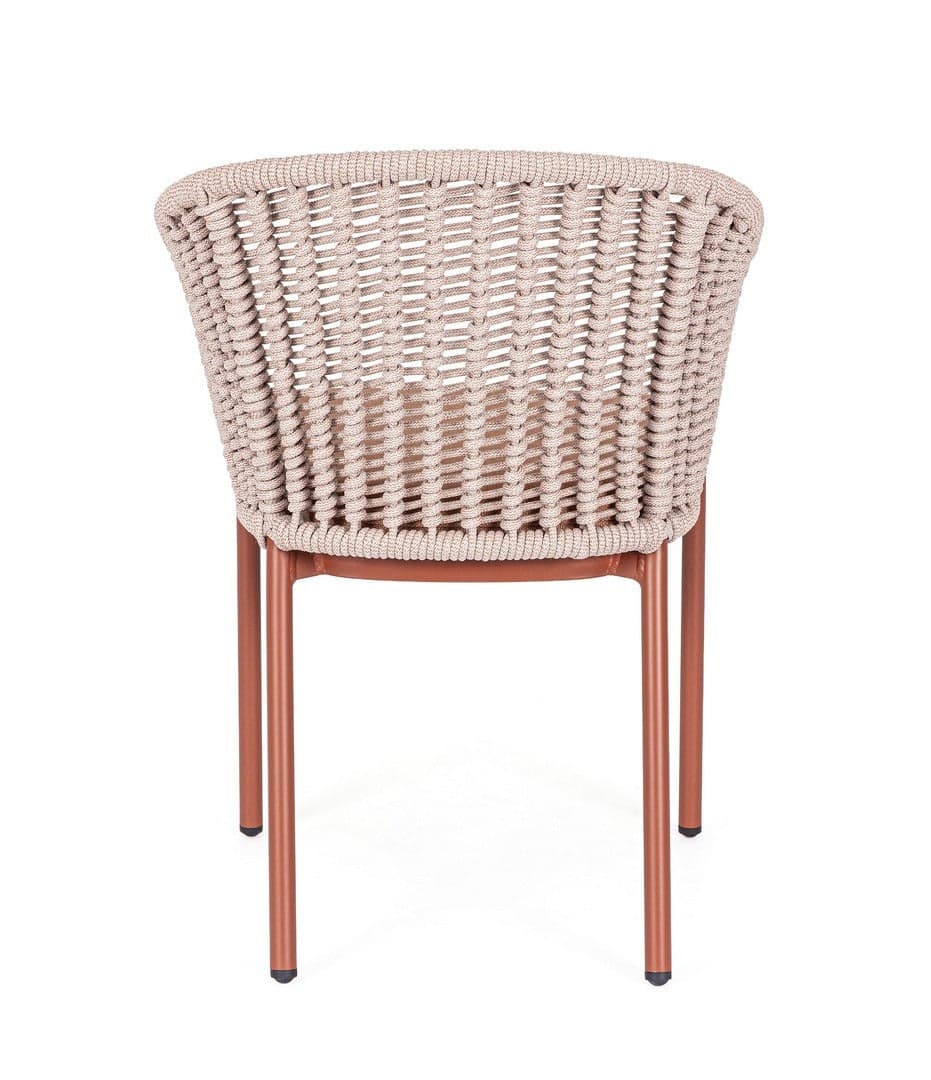 Sedia "Salines" struttura in alluminio, con braccioli, intreccio in corda, per interni ed esterni in Sedie per tavolo da giardino Decor Space - Altamura, commercioVirtuoso.it