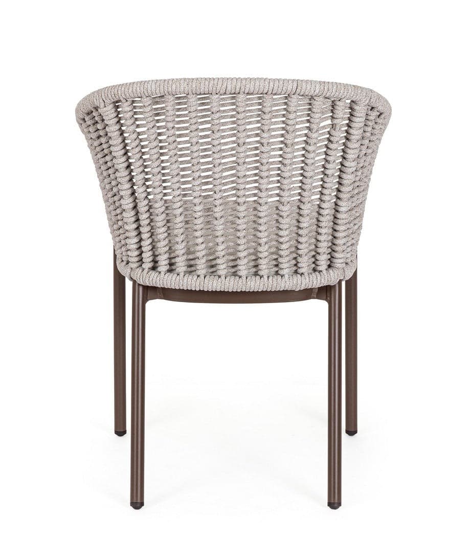 Sedia "Salines" struttura in alluminio, con braccioli, intreccio in corda, per interni ed esterni in Sedie per tavolo da giardino Decor Space - Altamura, commercioVirtuoso.it