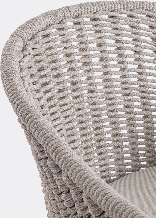 Sedia "Salines" struttura in alluminio, con braccioli, intreccio in corda, per interni ed esterni in Sedie per tavolo da giardino Decor Space - Altamura, commercioVirtuoso.it