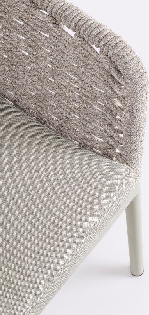 Sedia "Salines" struttura in alluminio, con braccioli, intreccio in corda, per interni ed esterni in Sedie per tavolo da giardino Decor Space - Altamura, commercioVirtuoso.it