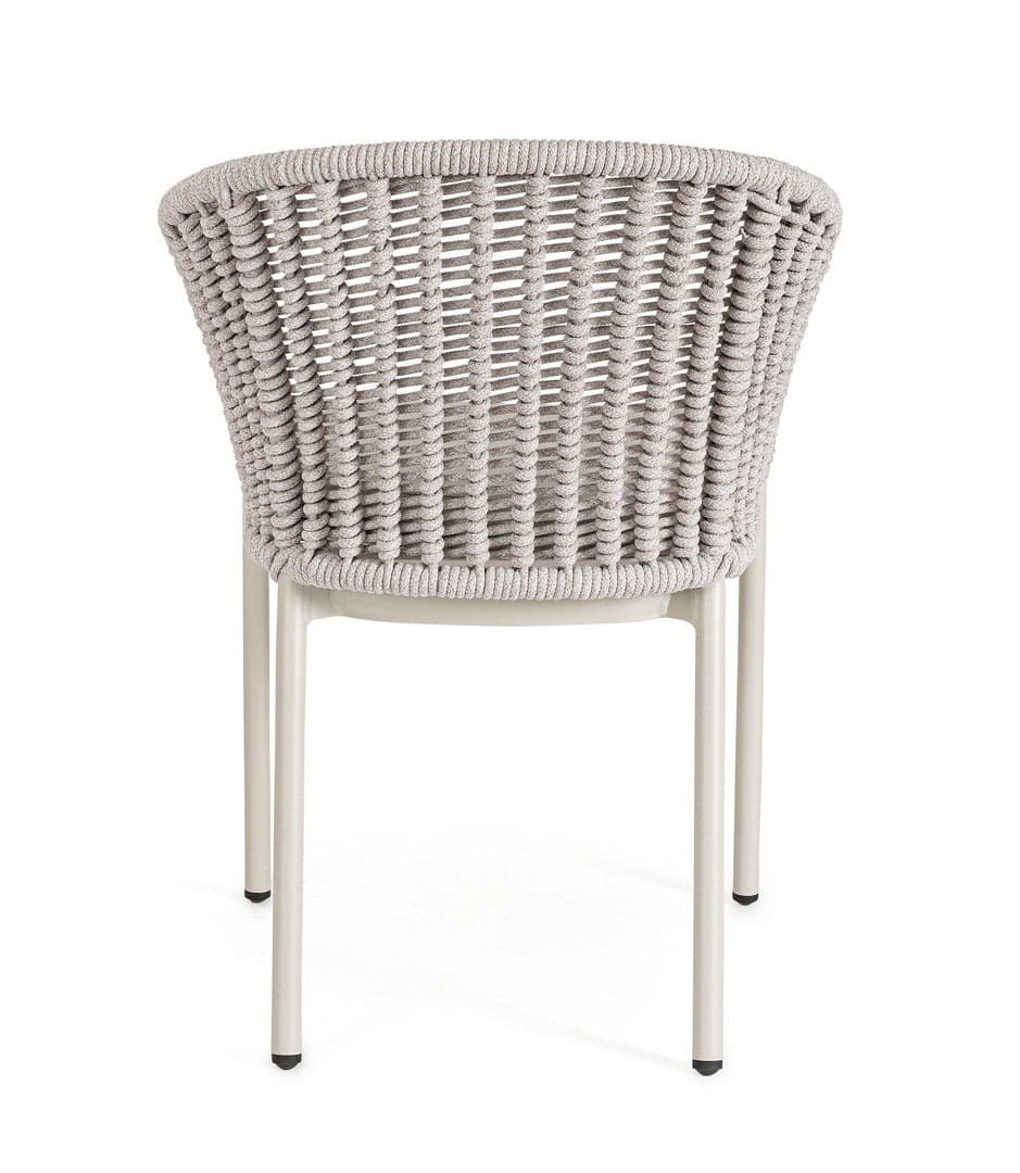 Sedia "Salines" struttura in alluminio, con braccioli, intreccio in corda, per interni ed esterni in Sedie per tavolo da giardino Decor Space - Altamura, commercioVirtuoso.it