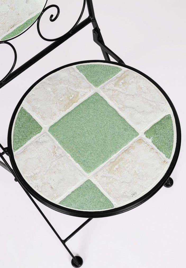 Sedia pieghevole "Loire" in acciaio verniciato, con seduta e schienale in ceramica per giardino e veranda in Sedie per tavolo da giardino Decor Space - Altamura, commercioVirtuoso.it