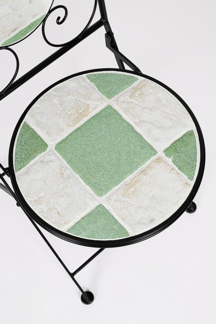 Sedia pieghevole "Loire" in acciaio verniciato, con seduta e schienale in ceramica per giardino e veranda in Sedie per tavolo da giardino Decor Space - Altamura, commercioVirtuoso.it