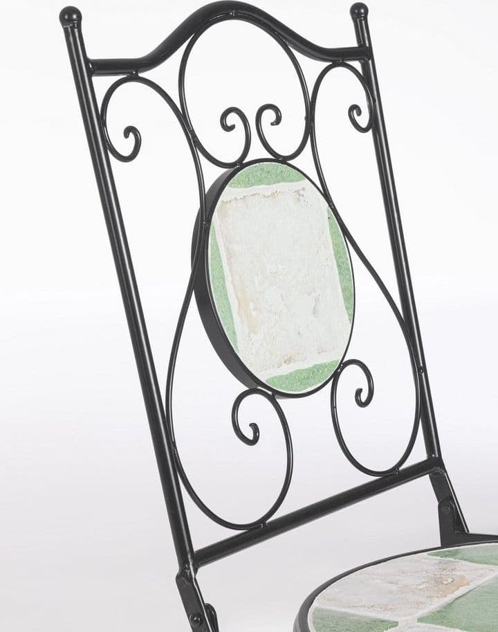 Sedia pieghevole "Loire" in acciaio verniciato, con seduta e schienale in ceramica per giardino e veranda in Sedie per tavolo da giardino Decor Space - Altamura, commercioVirtuoso.it