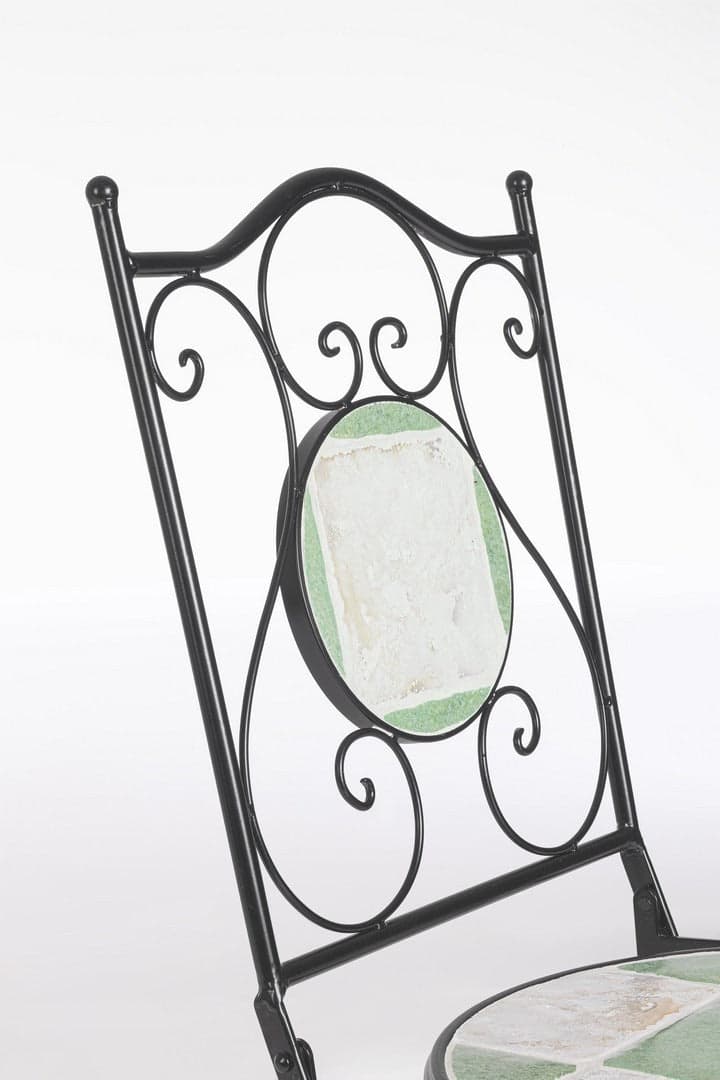 Sedia pieghevole "Loire" in acciaio verniciato, con seduta e schienale in ceramica per giardino e veranda in Sedie per tavolo da giardino Decor Space - Altamura, commercioVirtuoso.it