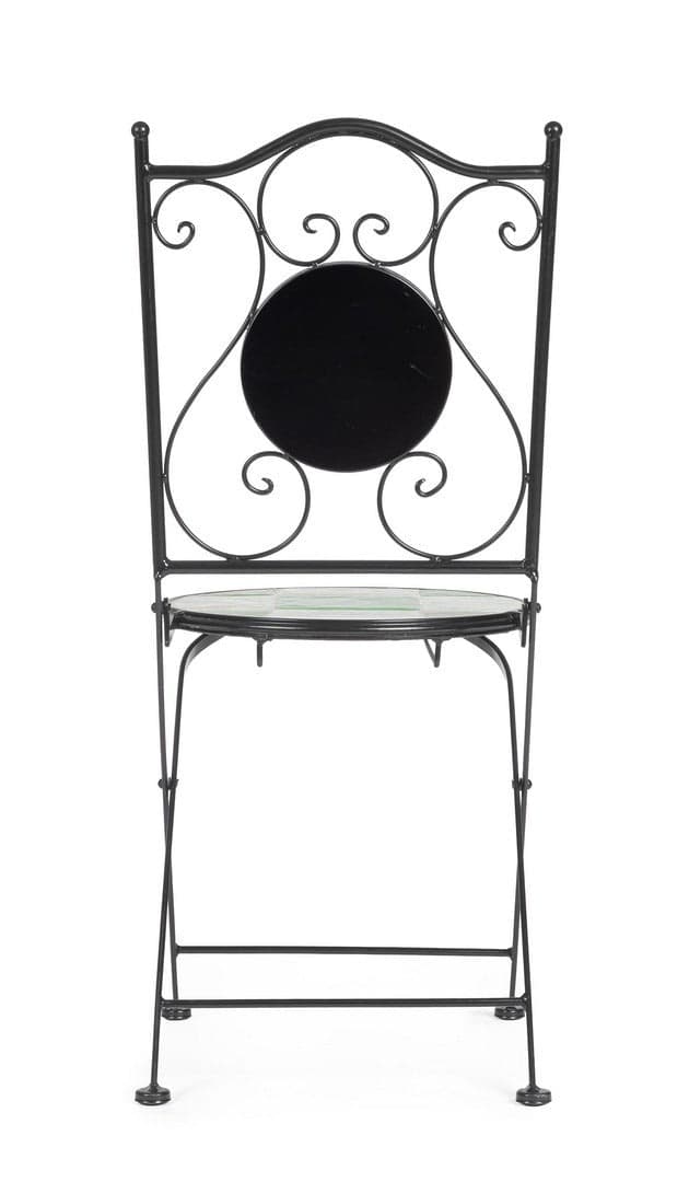 Sedia pieghevole "Loire" in acciaio verniciato, con seduta e schienale in ceramica per giardino e veranda in Sedie per tavolo da giardino Decor Space - Altamura, commercioVirtuoso.it