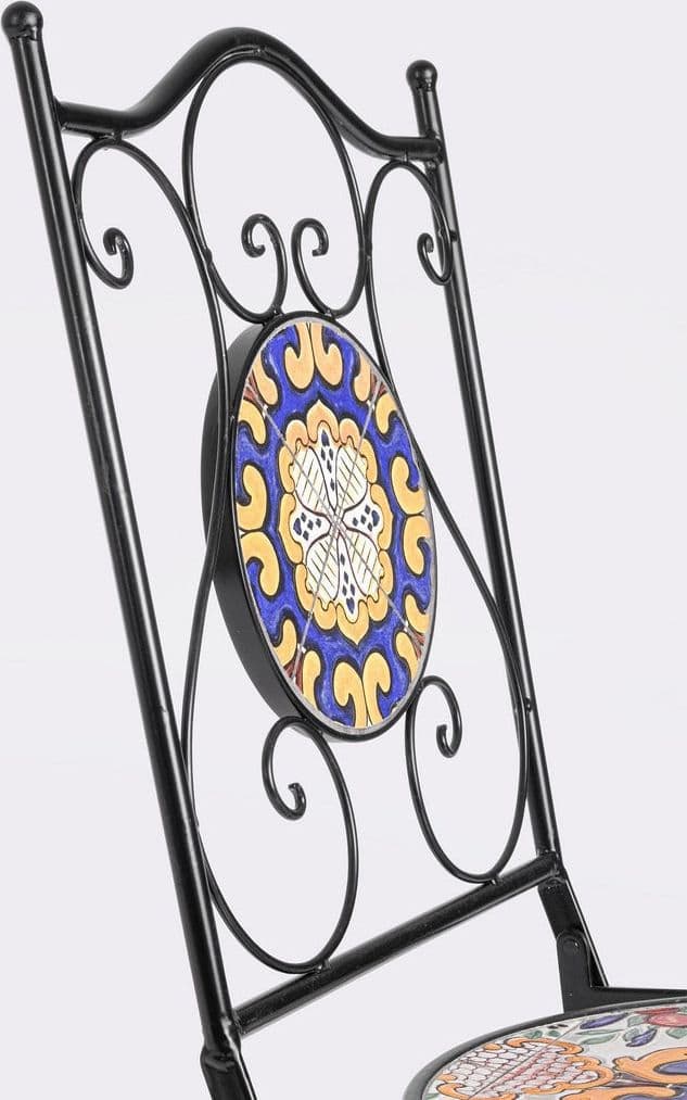 Sedia pieghevole "Santorini" in acciaio verniciato, con seduta e schienale in ceramica per giardino e veranda in Sedie per tavolo da giardino Decor Space - Altamura, commercioVirtuoso.it