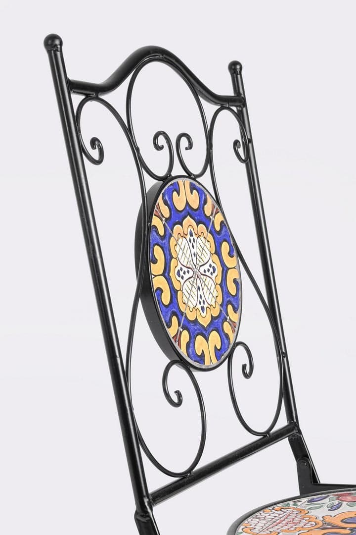 Sedia pieghevole "Santorini" in acciaio verniciato, con seduta e schienale in ceramica per giardino e veranda in Sedie per tavolo da giardino Decor Space - Altamura, commercioVirtuoso.it