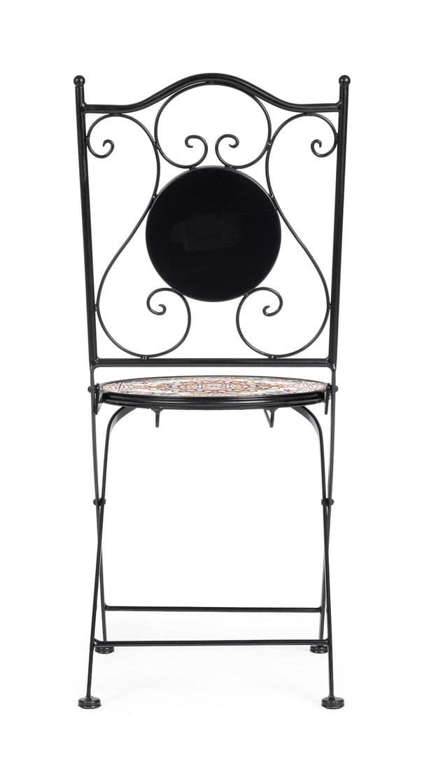 Sedia pieghevole "Santorini" in acciaio verniciato, con seduta e schienale in ceramica per giardino e veranda in Sedie per tavolo da giardino Decor Space - Altamura, commercioVirtuoso.it