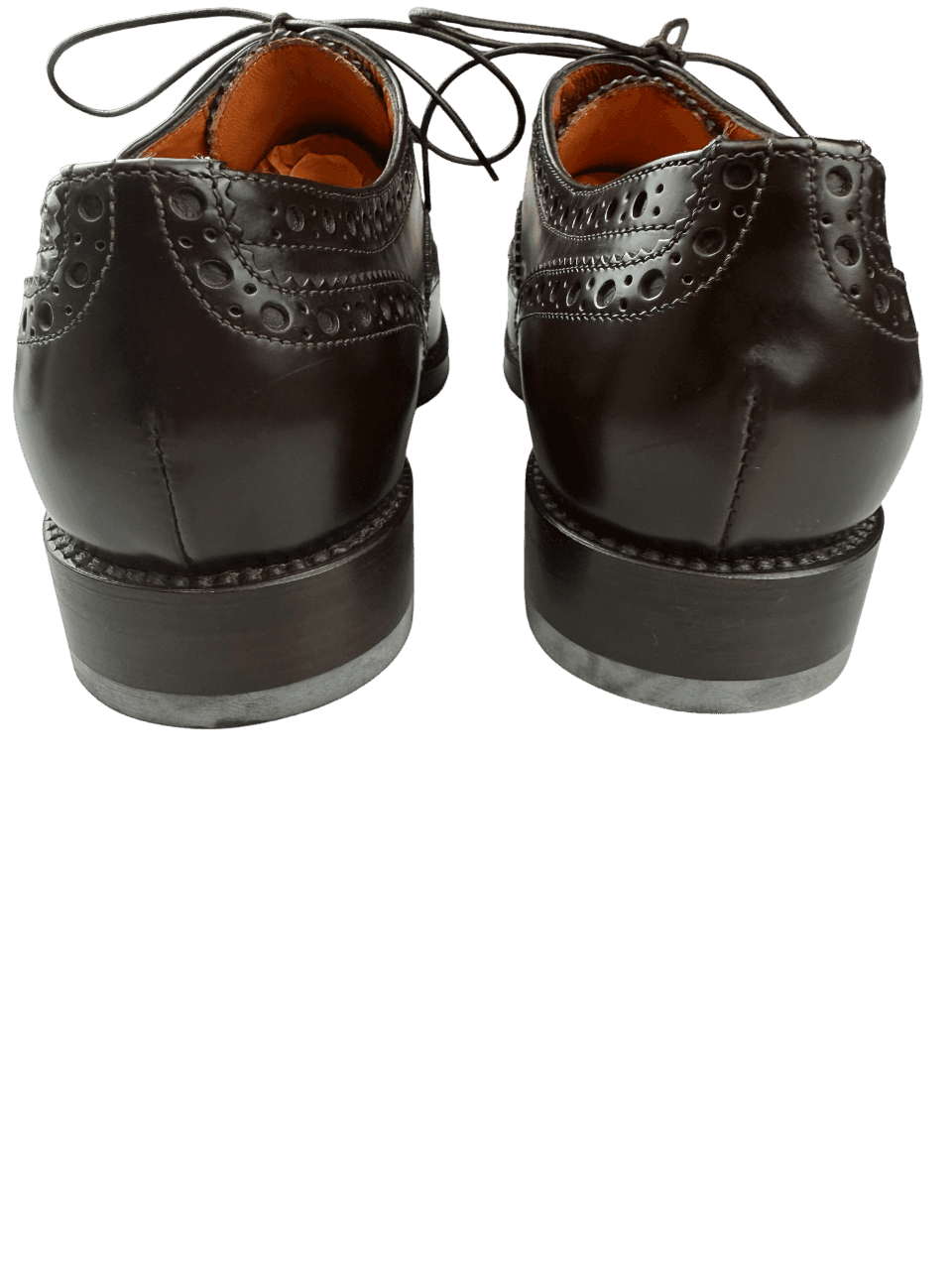 Scarpa Uomo Santoni Oxford Stringate Brogue pelle testa di moro - 4