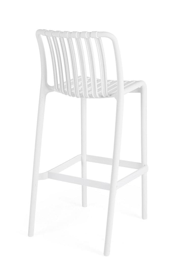 Sgabello "Billie" da bar, struttura in polipropilene, resistente agli UV, per interni ed esterni in Ottomane Decor Space - Altamura, commercioVirtuoso.it
