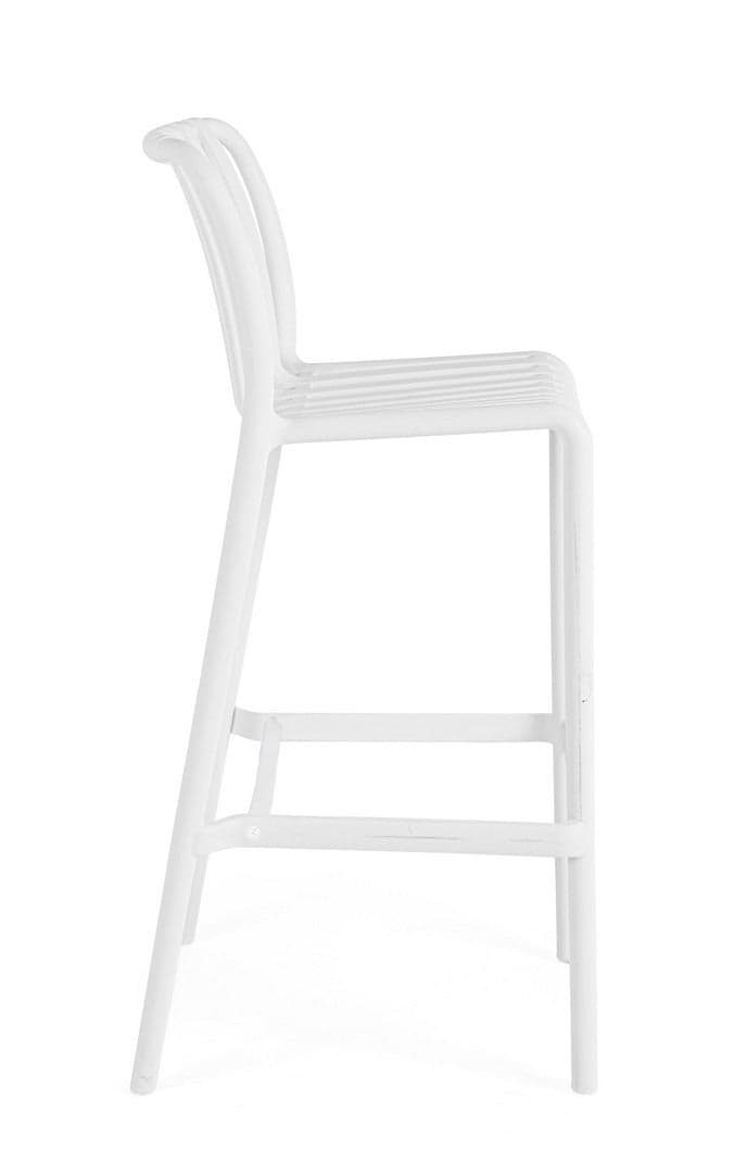 Sgabello "Billie" da bar, struttura in polipropilene, resistente agli UV, per interni ed esterni in Ottomane Decor Space - Altamura, commercioVirtuoso.it