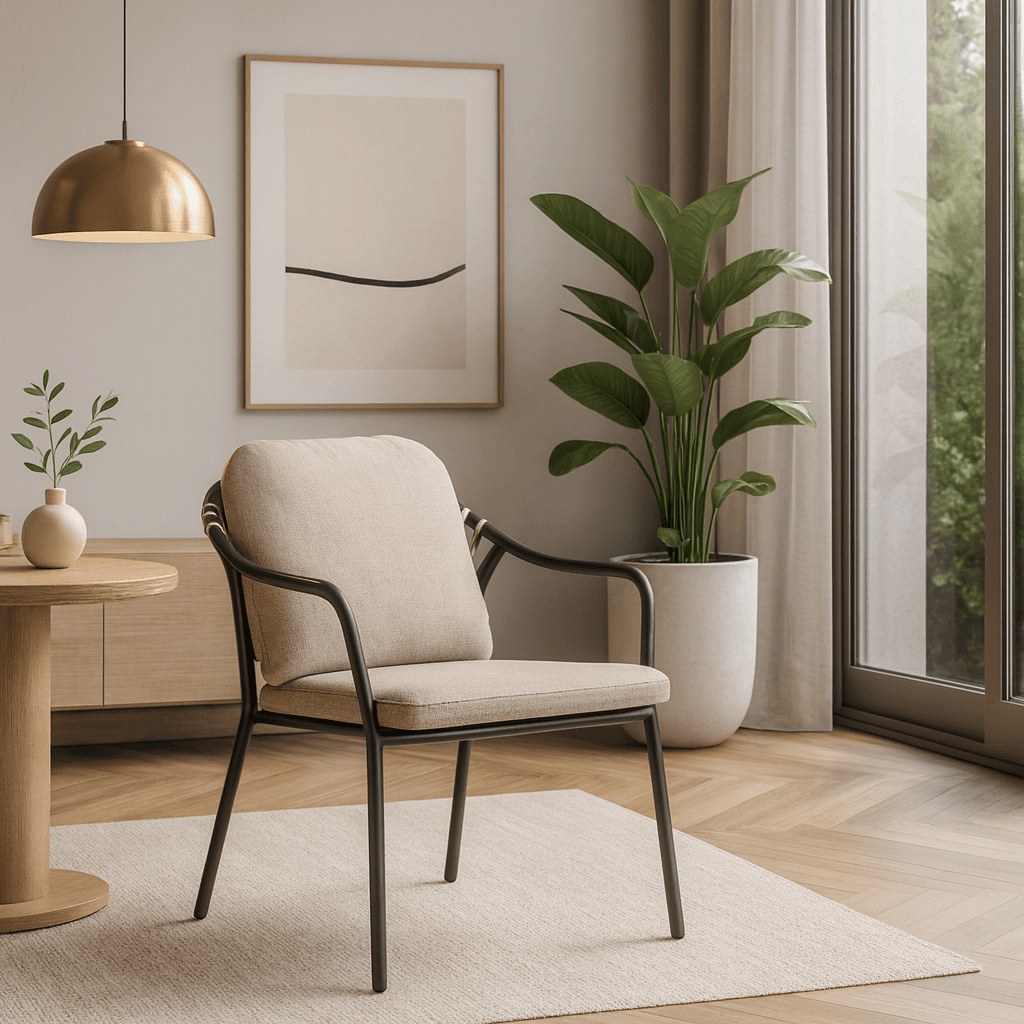 Sedia "Edvige" con braccioli e struttura in alluminio, con intreccio in corda, ideale per interno ed esterno in Sedie per tavolo da giardino Decor Space - Altamura, commercioVirtuoso.it