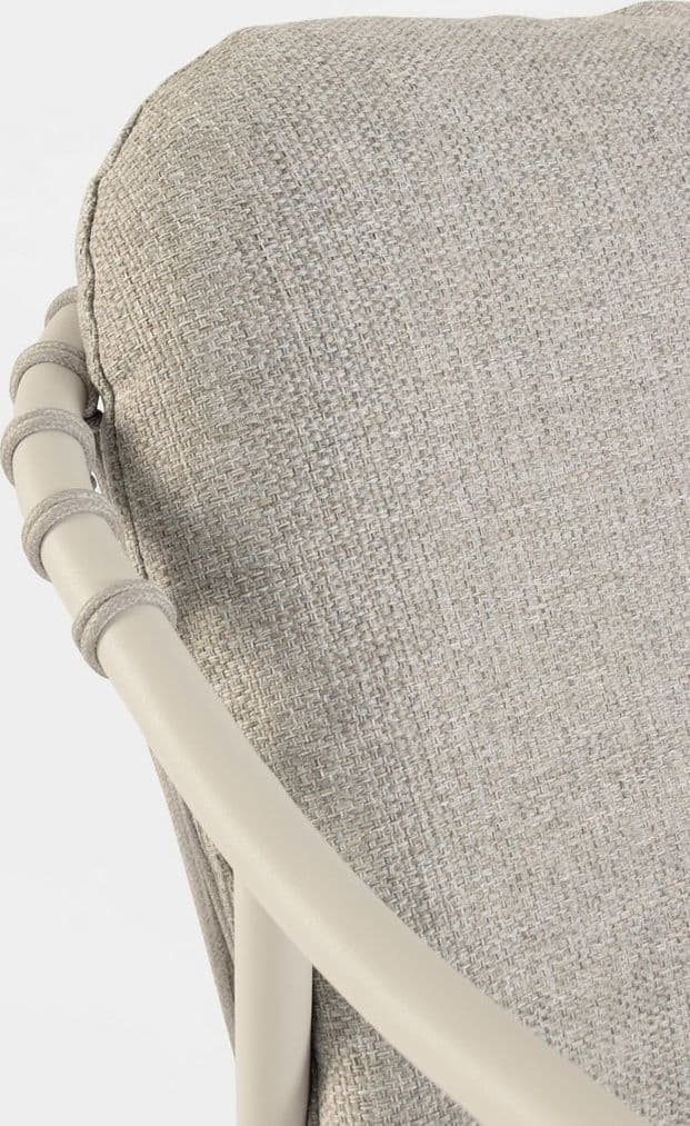 Sedia "Edvige" con braccioli e struttura in alluminio, con intreccio in corda, ideale per interno ed esterno in Sedie per tavolo da giardino Decor Space - Altamura, commercioVirtuoso.it