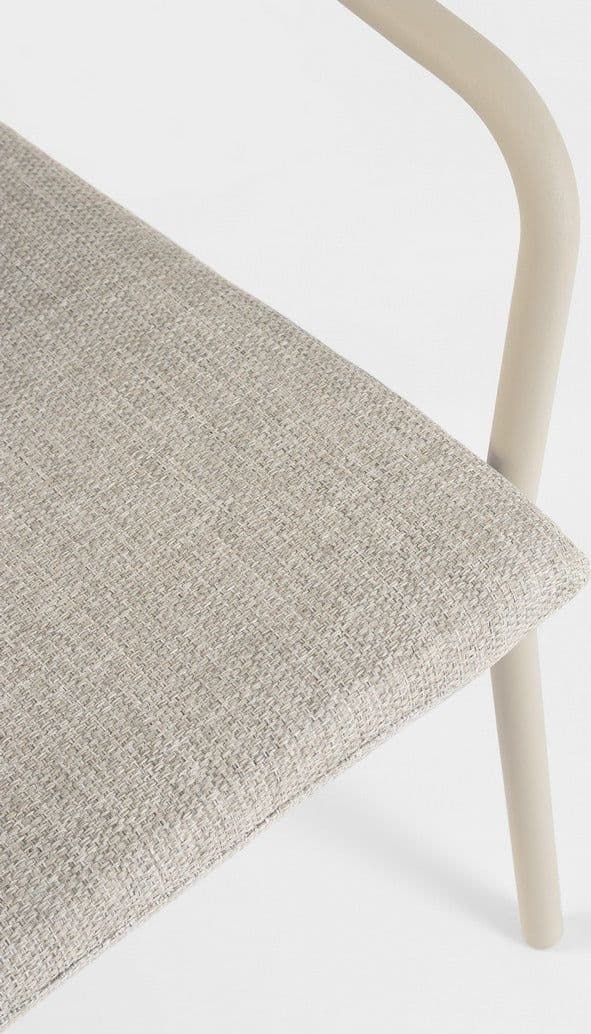 Sedia "Edvige" con braccioli e struttura in alluminio, con intreccio in corda, ideale per interno ed esterno in Sedie per tavolo da giardino Decor Space - Altamura, commercioVirtuoso.it