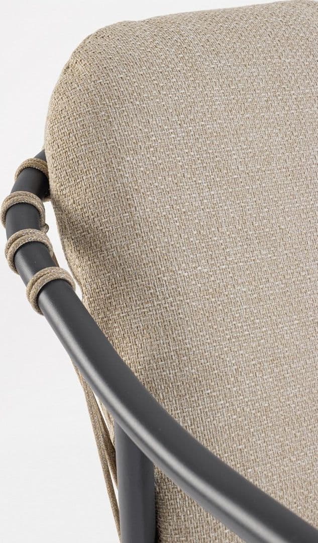 Sedia "Edvige" con braccioli e struttura in alluminio, con intreccio in corda, ideale per interno ed esterno in Sedie per tavolo da giardino Decor Space - Altamura, commercioVirtuoso.it