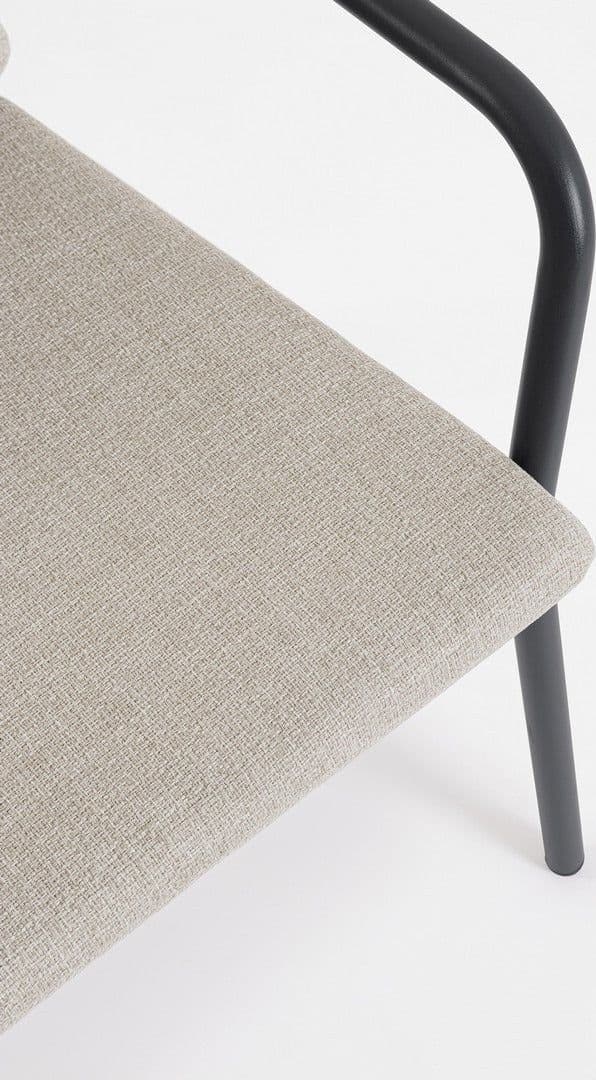 Sedia "Edvige" con braccioli e struttura in alluminio, con intreccio in corda, ideale per interno ed esterno in Sedie per tavolo da giardino Decor Space - Altamura, commercioVirtuoso.it