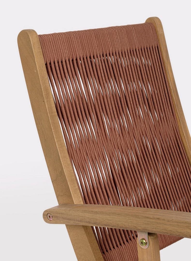 Sedia pieghevole "Danubio" struttura in legno di acacia, con intreccio in corda, ideale per interno ed esterno in Sedie per tavolo da giardino Decor Space - Altamura, commercioVirtuoso.it