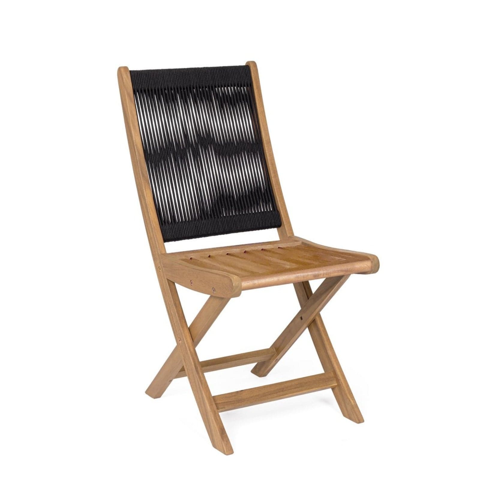Sedia pieghevole "Danubio" struttura in legno di acacia, con intreccio in corda, ideale per interno ed esterno in Sedie per tavolo da giardino Decor Space - Altamura, commercioVirtuoso.it