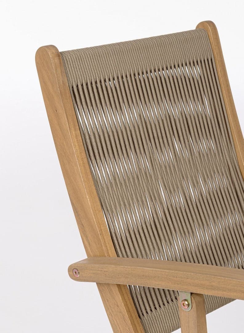 Sedia pieghevole "Danubio" struttura in legno di acacia, con intreccio in corda, ideale per interno ed esterno in Sedie per tavolo da giardino Decor Space - Altamura, commercioVirtuoso.it