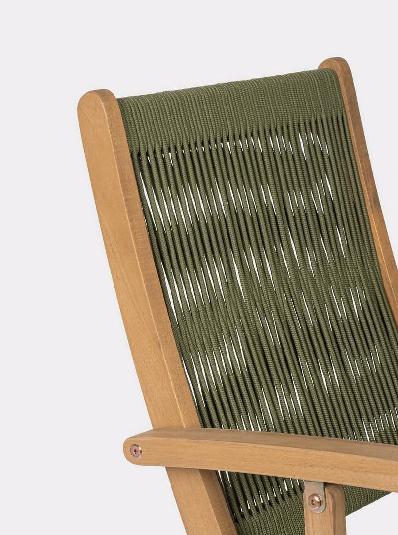 Sedia pieghevole "Danubio" struttura in legno di acacia, con intreccio in corda, ideale per interno ed esterno in Sedie per tavolo da giardino Decor Space - Altamura, commercioVirtuoso.it