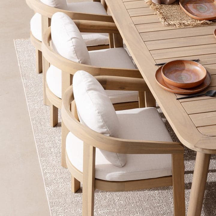 Sedia "Pablo" con braccioli, struttura in legno di acacia effetto teak, per interni ed esterni in Sedie per tavolo da giardino Decor Space - Altamura, commercioVirtuoso.it