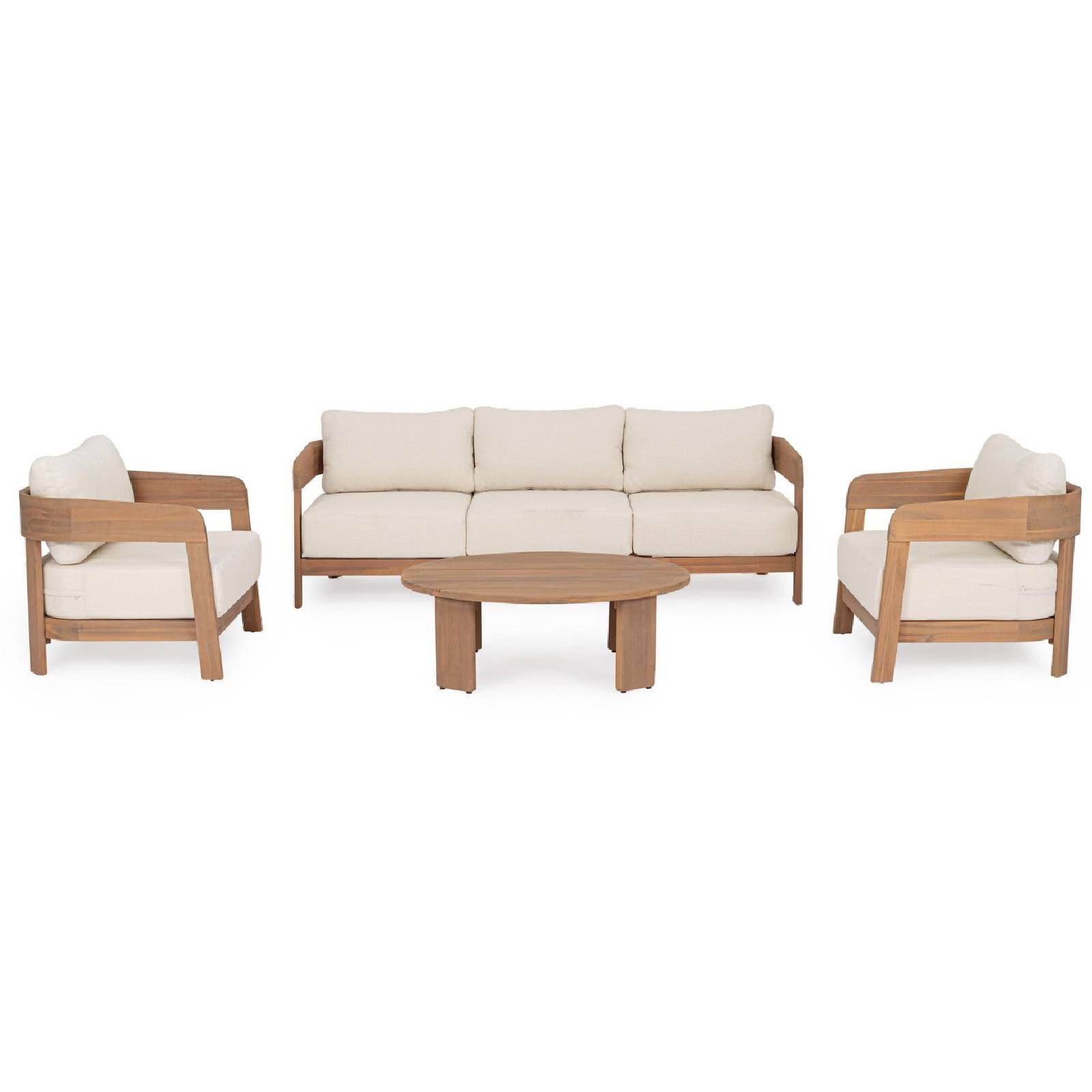 Tavolino "Pablo" in legno di acacia fsc, gambe da assemblare - 100 x 80 x 35 cm in Tavoli standard Decor Space - Altamura, commercioVirtuoso.it