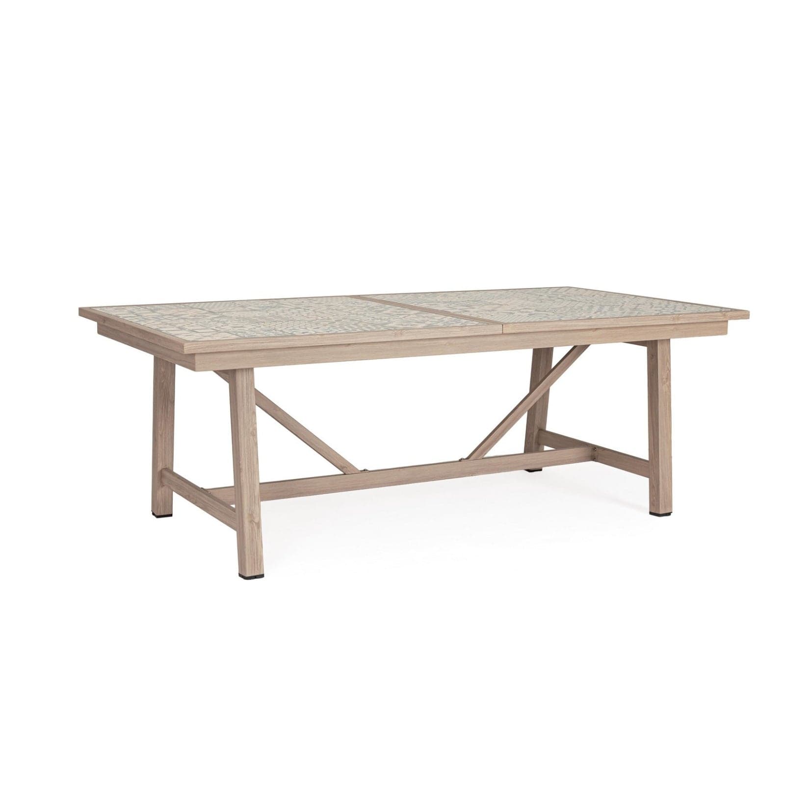 Tavolo "Kalimera" con struttura in alluminio effetto legno, piano in porcellana, per arredo interno - 21