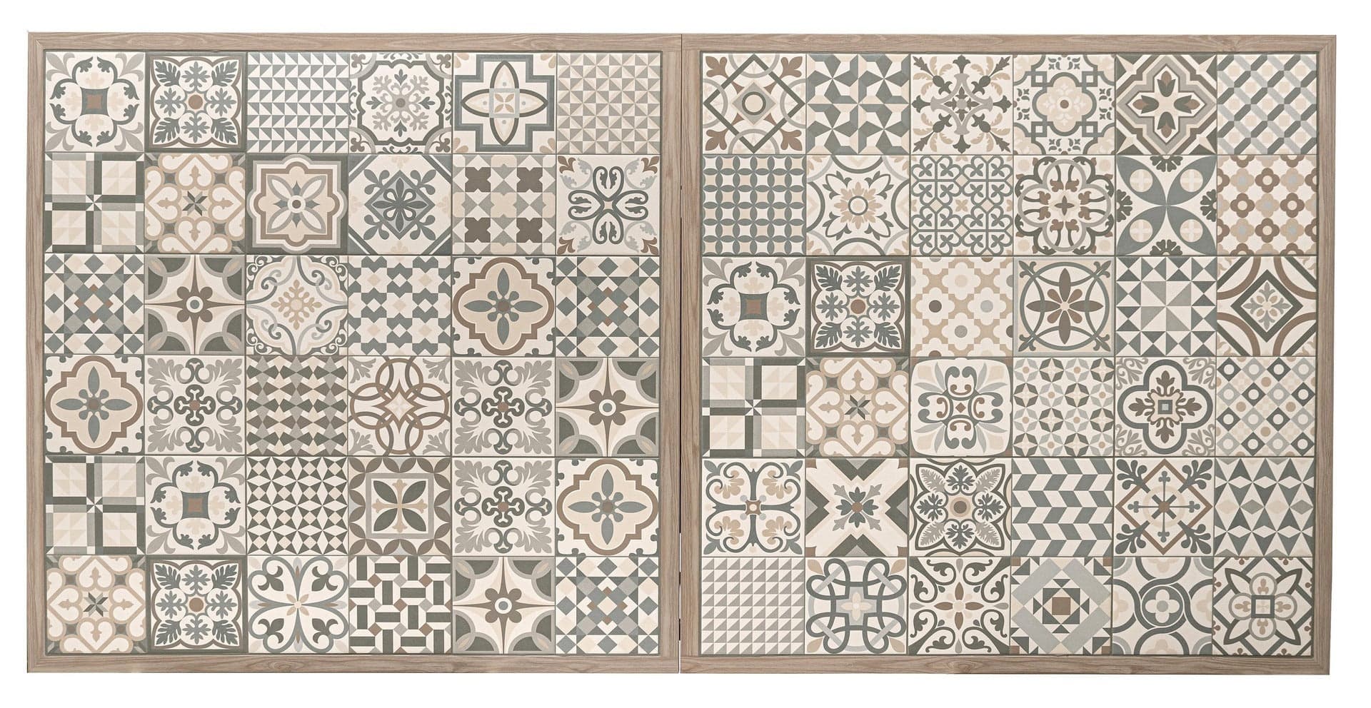 Tavolo "Kalimera" con struttura in alluminio effetto legno, piano in porcellana, per arredo interno in Tavoli da sala da pranzo Decor Space - Altamura, commercioVirtuoso.it
