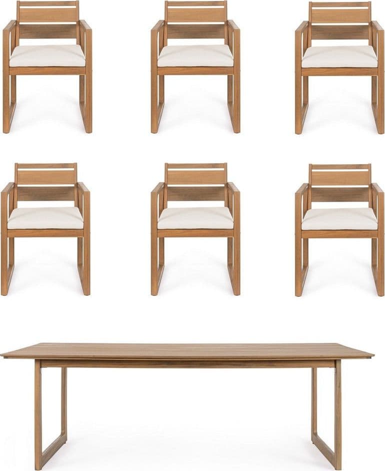 Set salotto "Adrian" tavolo + 6 sedie con braccioli, per arredo giardino in Set di mobili Decor Space - Altamura, commercioVirtuoso.it