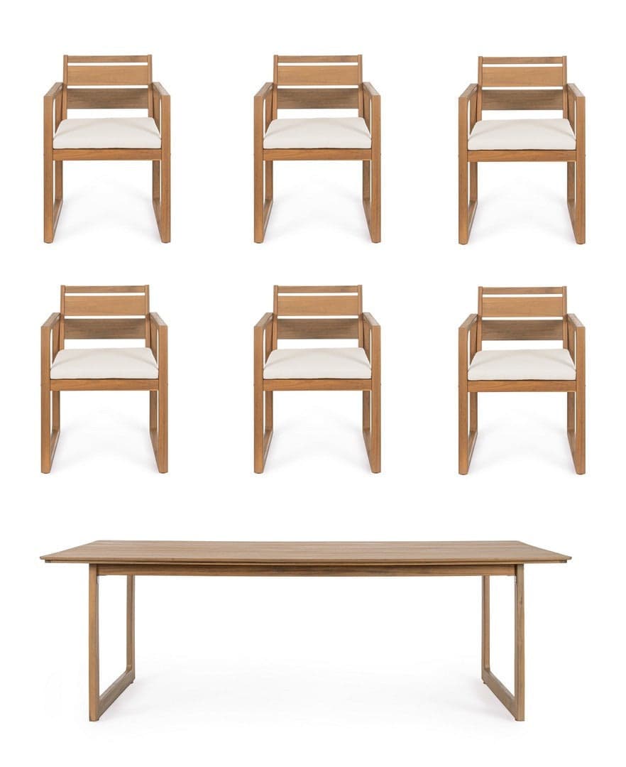 Set salotto "Adrian" tavolo + 6 sedie con braccioli, per arredo giardino in Set di mobili Decor Space - Altamura, commercioVirtuoso.it