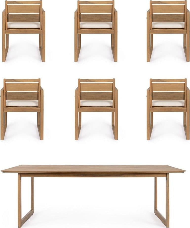 Set salotto "Adrian" tavolo + 6 sedie con braccioli, per arredo giardino in Set di mobili Decor Space - Altamura, commercioVirtuoso.it