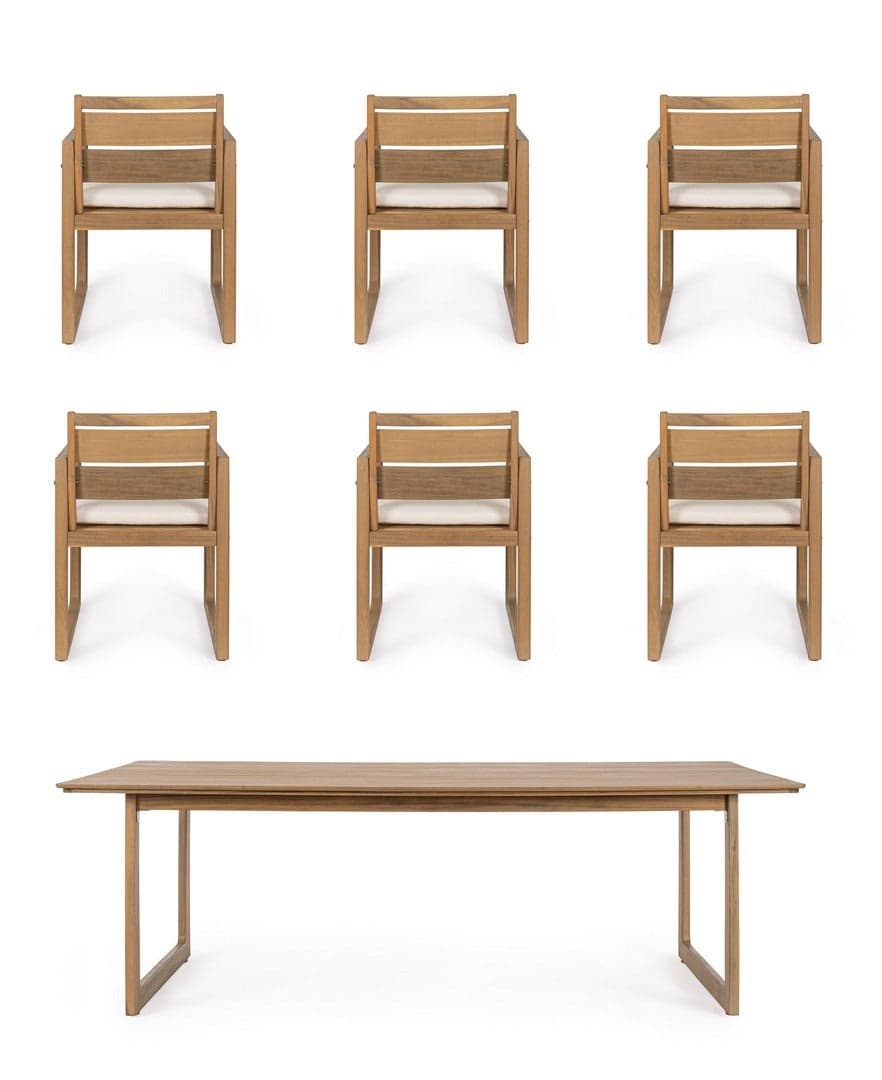 Set salotto "Adrian" tavolo + 6 sedie con braccioli, per arredo giardino in Set di mobili Decor Space - Altamura, commercioVirtuoso.it