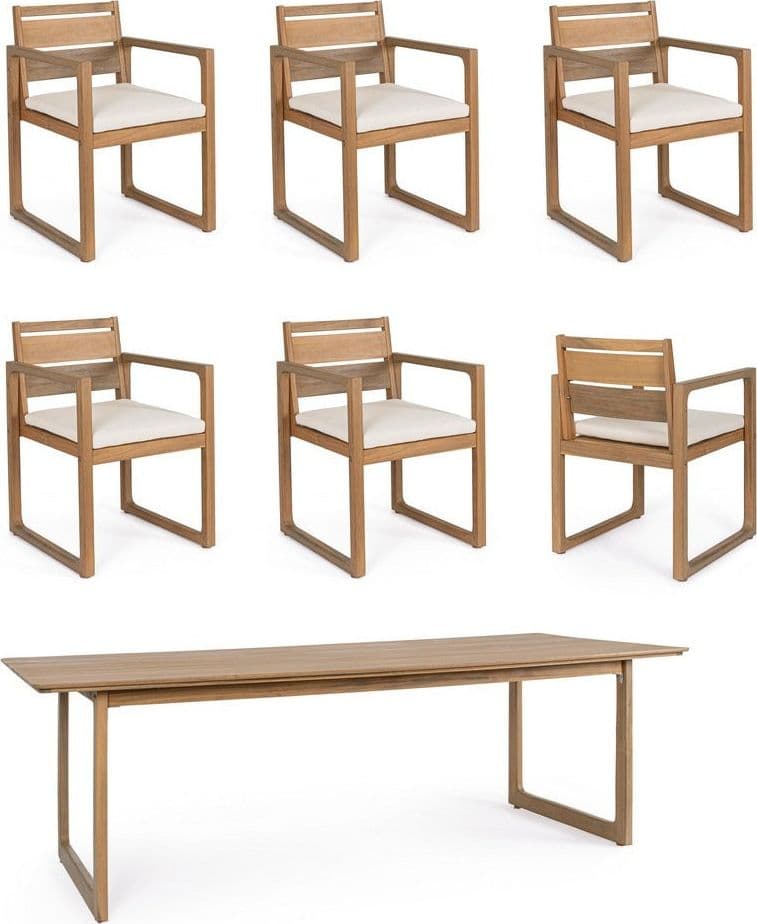 Set salotto "Adrian" tavolo + 6 sedie con braccioli, per arredo giardino in Set di mobili Decor Space - Altamura, commercioVirtuoso.it