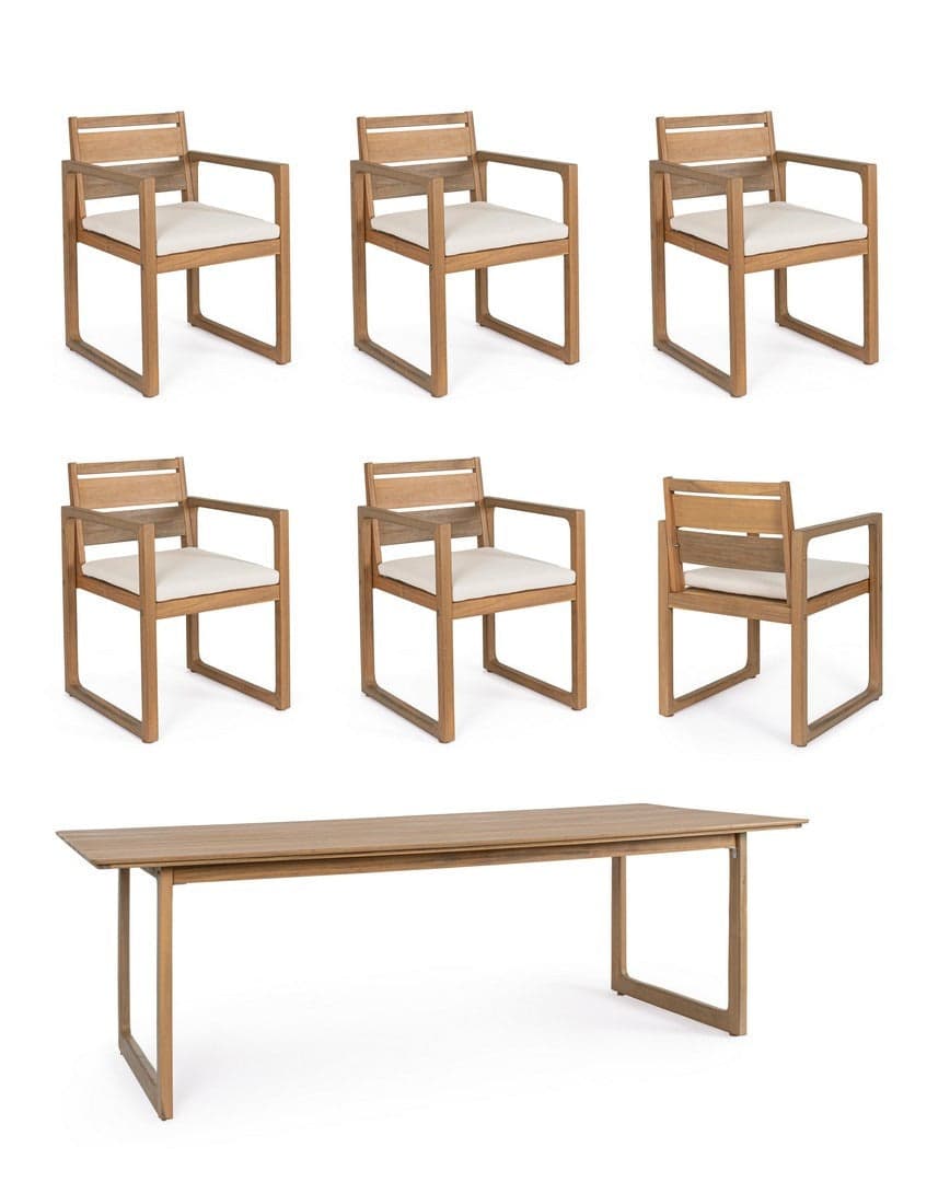 Set salotto "Adrian" tavolo + 6 sedie con braccioli, per arredo giardino in Set di mobili Decor Space - Altamura, commercioVirtuoso.it
