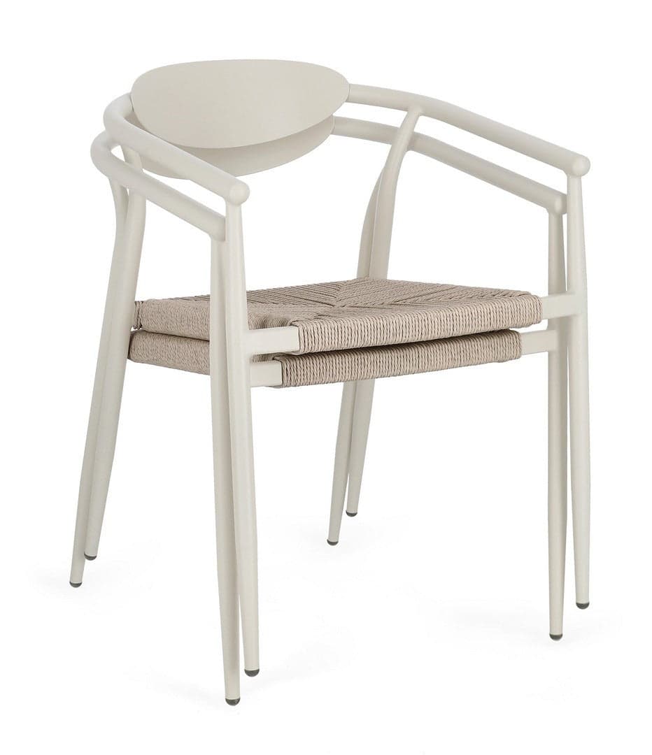 Sedia "Linares" struttura in alluminio, con seduta in fibra sintetica, per interni ed esterni in Sedie per tavolo da giardino Decor Space - Altamura, commercioVirtuoso.it