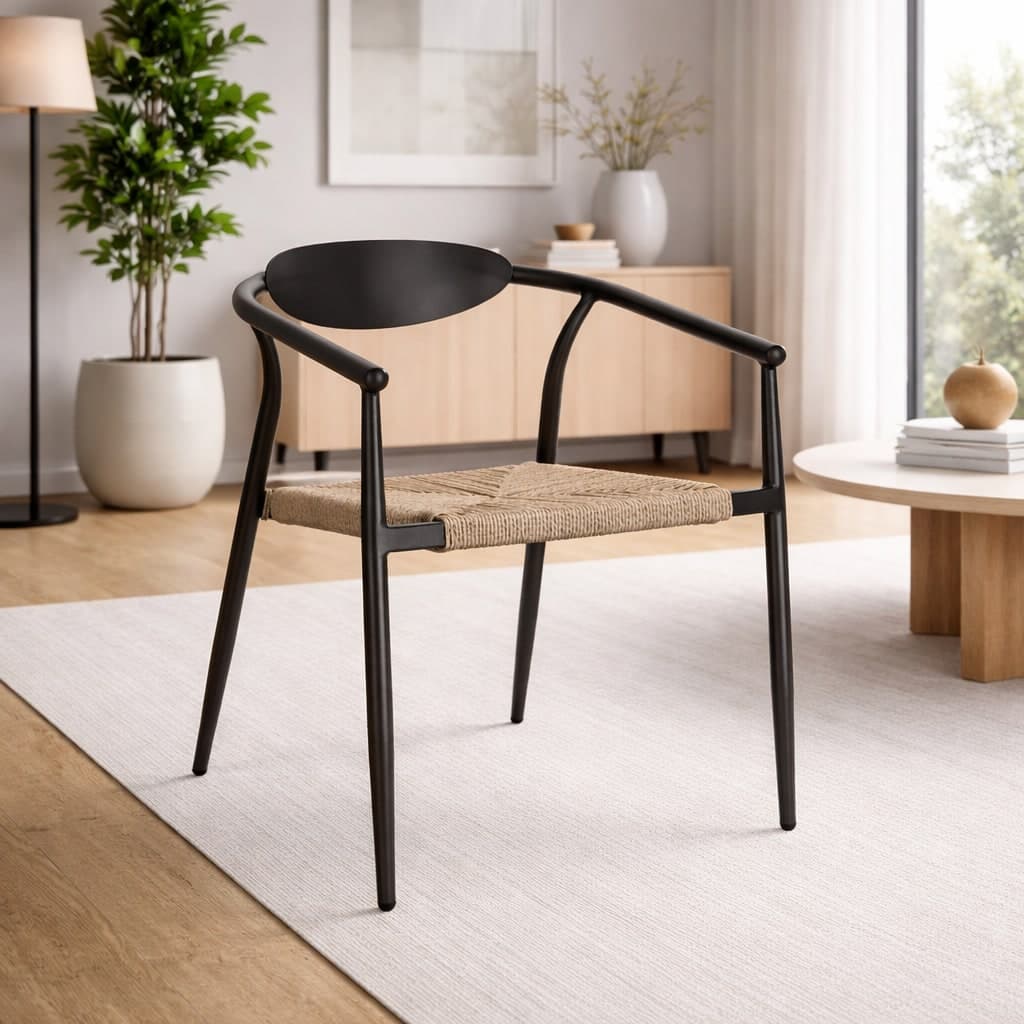 Sedia "Linares" struttura in alluminio, con seduta in fibra sintetica, per interni ed esterni in Sedie per tavolo da giardino Decor Space - Altamura, commercioVirtuoso.it