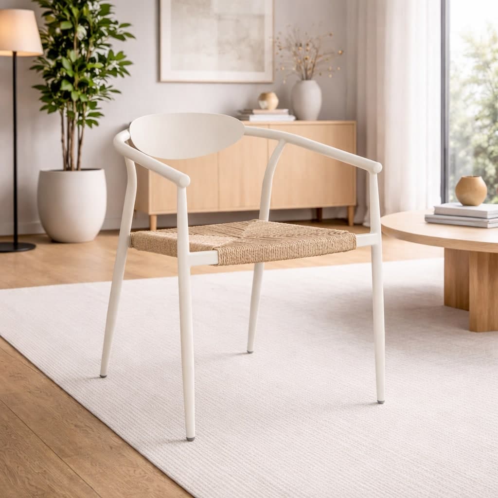 Sedia "Linares" struttura in alluminio, con seduta in fibra sintetica, per interni ed esterni in Sedie per tavolo da giardino Decor Space - Altamura, commercioVirtuoso.it