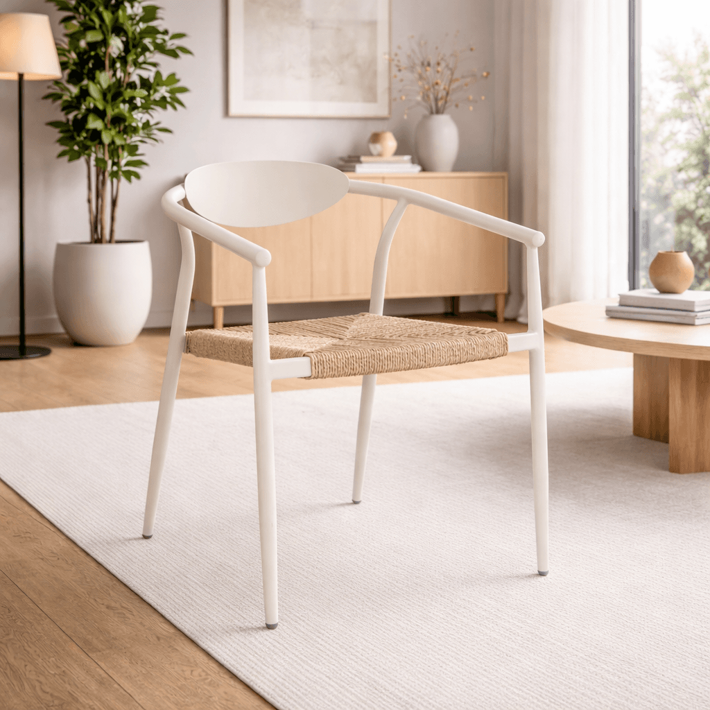 Sedia "Linares" struttura in alluminio, con seduta in fibra sintetica, per interni ed esterni in Sedie per tavolo da giardino Decor Space - Altamura, commercioVirtuoso.it