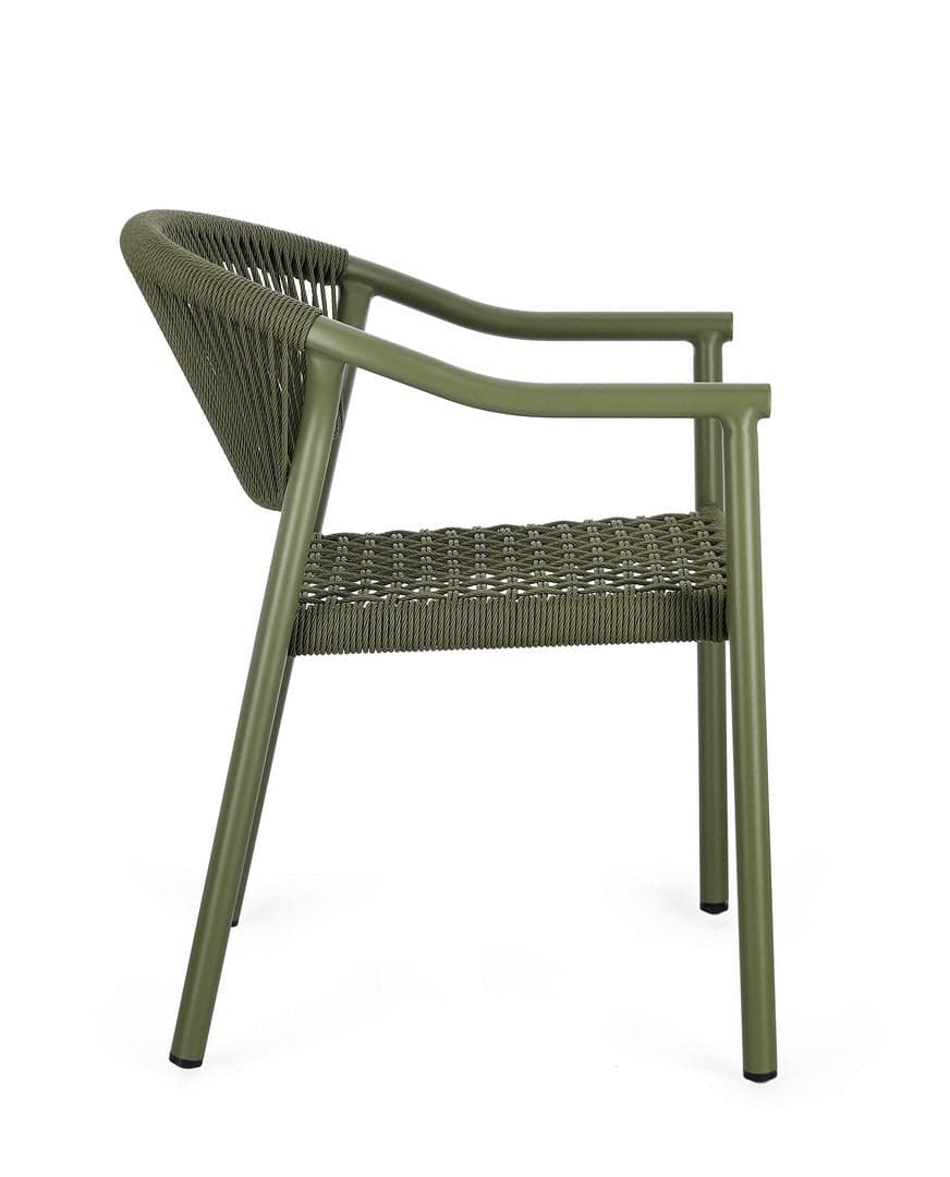 Sedia "Canarias" struttura in alluminio, intreccio in fibra sintetica, per interni ed esterni in Sedie per tavolo da giardino Decor Space - Altamura, commercioVirtuoso.it
