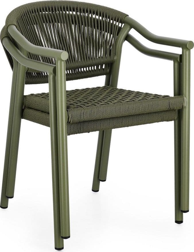 Sedia "Canarias" struttura in alluminio, intreccio in fibra sintetica, per interni ed esterni in Sedie per tavolo da giardino Decor Space - Altamura, commercioVirtuoso.it