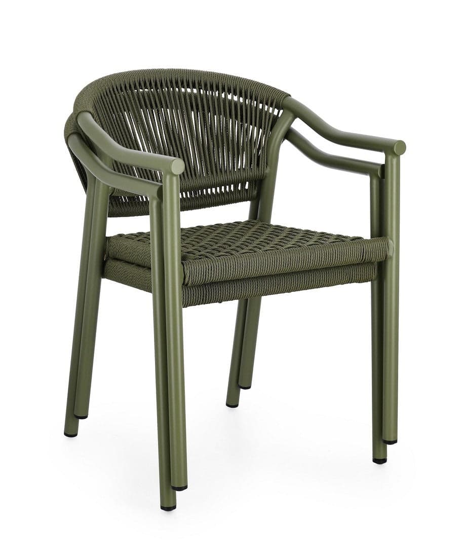 Sedia "Canarias" struttura in alluminio, intreccio in fibra sintetica, per interni ed esterni in Sedie per tavolo da giardino Decor Space - Altamura, commercioVirtuoso.it