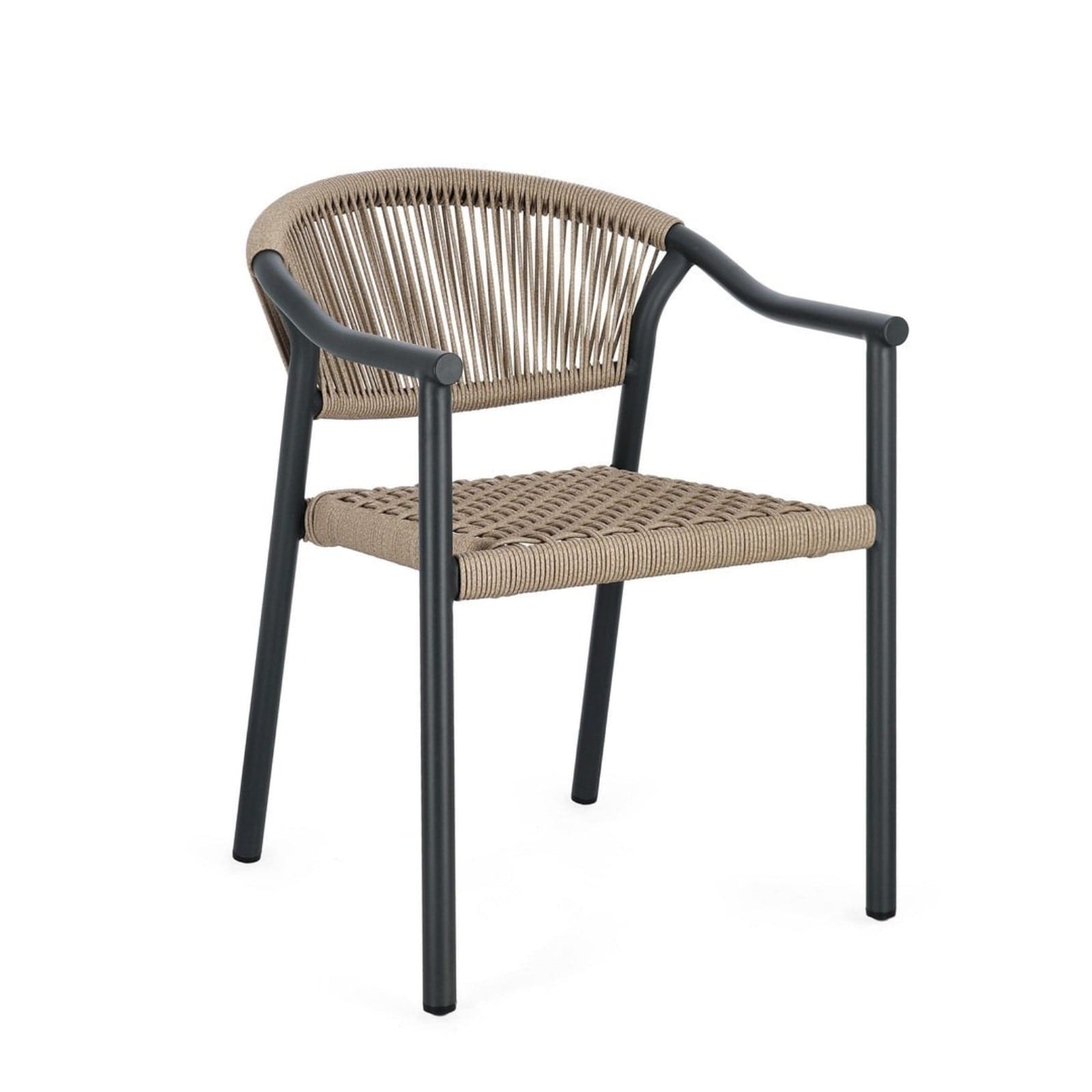 Sedia "Canarias" struttura in alluminio, intreccio in fibra sintetica, per interni ed esterni in Sedie per tavolo da giardino Decor Space - Altamura, commercioVirtuoso.it