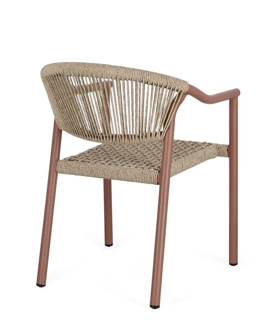 Sedia "Canarias" struttura in alluminio, intreccio in fibra sintetica, per interni ed esterni in Sedie per tavolo da giardino Decor Space - Altamura, commercioVirtuoso.it